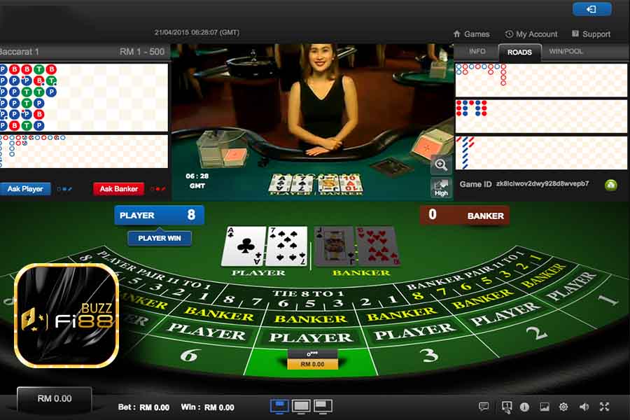 Live casino baccarat