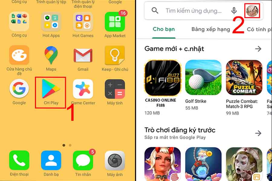 Tải app Fi88 trên thiết bị Android